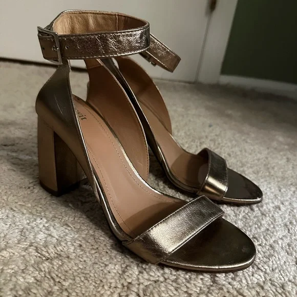 Lewit Shoes Lewit Guilia Metallic Block Heel Sandal Poshmark